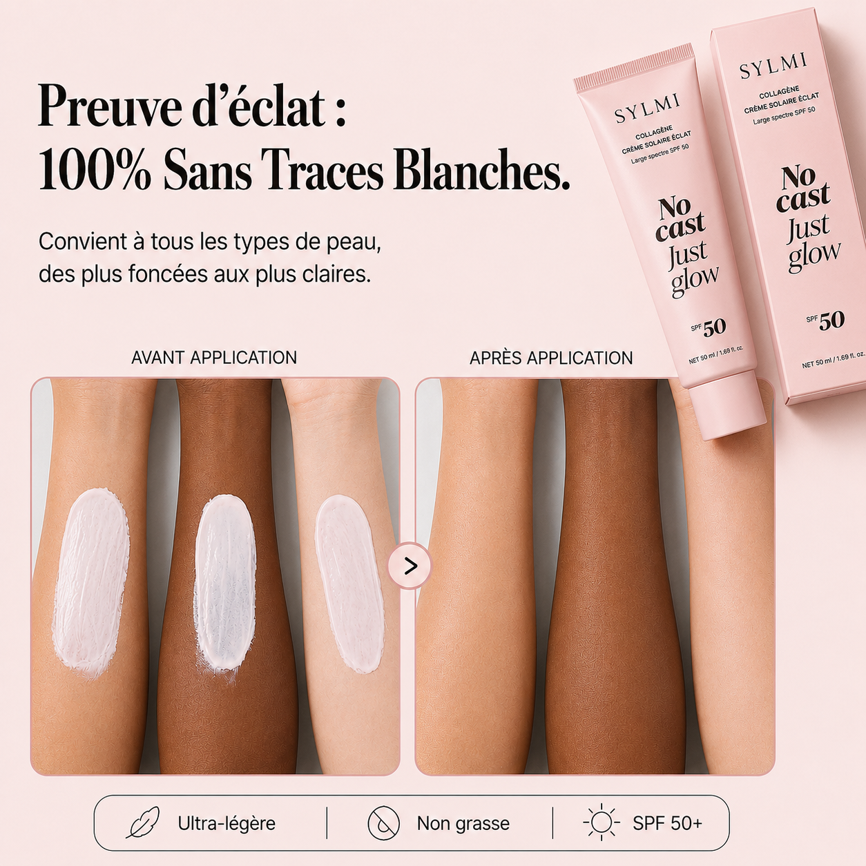 Crème Solaire Collagen Glow - Protection Large Spectre SPF 50